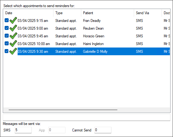 Send Appointment Reminders