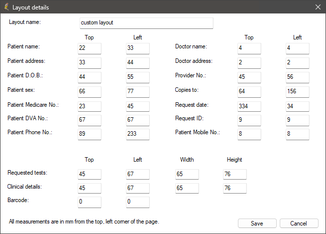 imaging layout details