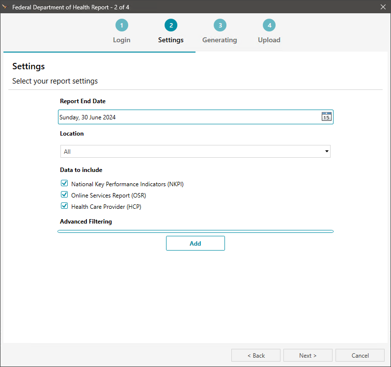 nKPI Report Utility Settings Page