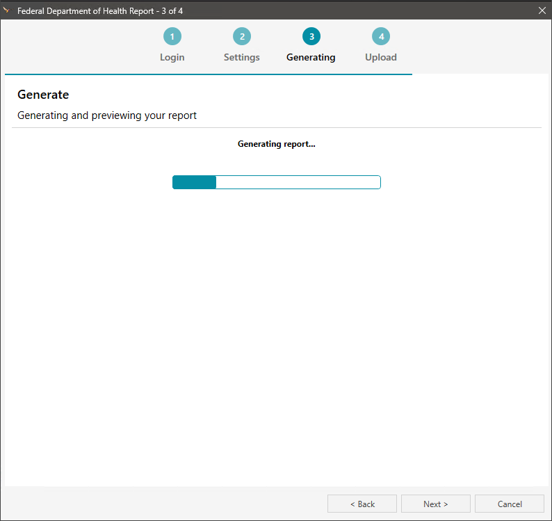 nKPI Report Wizard Generate Progress