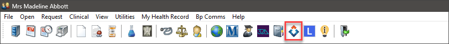 SeNT in patient record toolbar