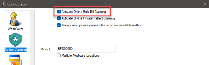 Activate direct bill claiming in Configuration