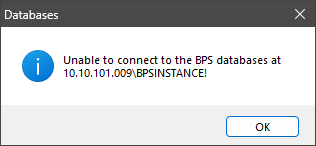Connection to Bp Server failed