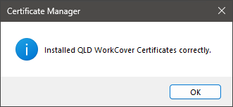 WorkCover certificates installed