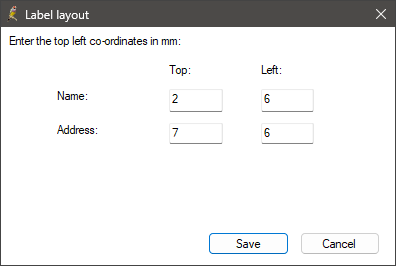 Mailing Label Layout